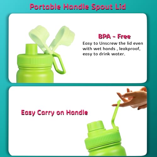 Image of Sizzle Element Stainless Steel Water Bottle 750 ML For Kids & Adults | Lightweight Leakproof Water Bottle with Powder Coating Finish | Dual Green-Pink Colour