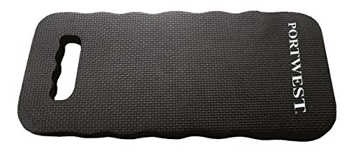 Portwest KP05 Kneeling Pad EVA Foam Knee Pad Anti Fatigue Mat Garden Kneeler Mechanics Flooring Construction DIY Trade Workwear Cushion with Carry Handle Black One Size