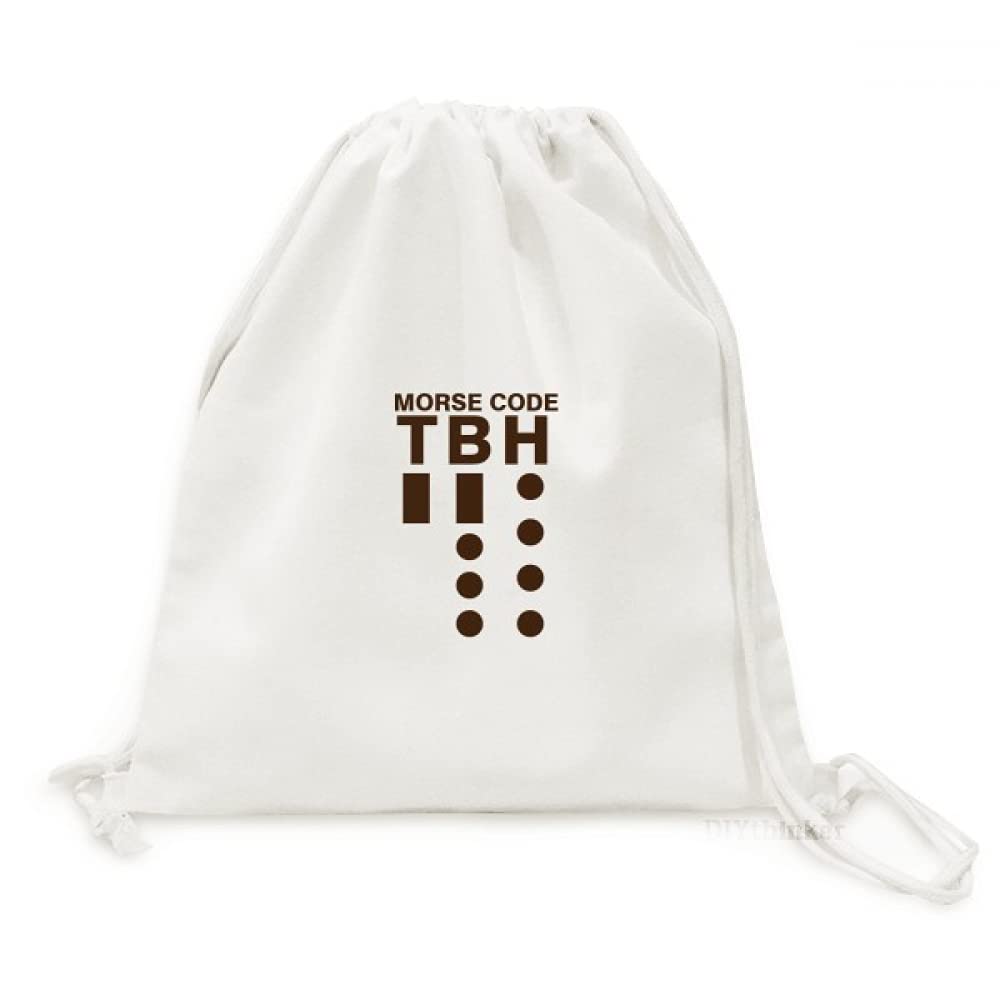 Morse Code Honestly Expressed Point Line Backpack Canvas Drawstring Reusable Mesh Shopping Bag