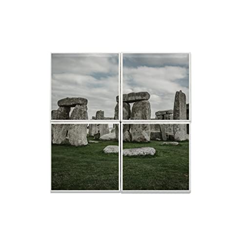 Carreaux céramique décoratif Stonehenge celte quadriptyque mural 40x40