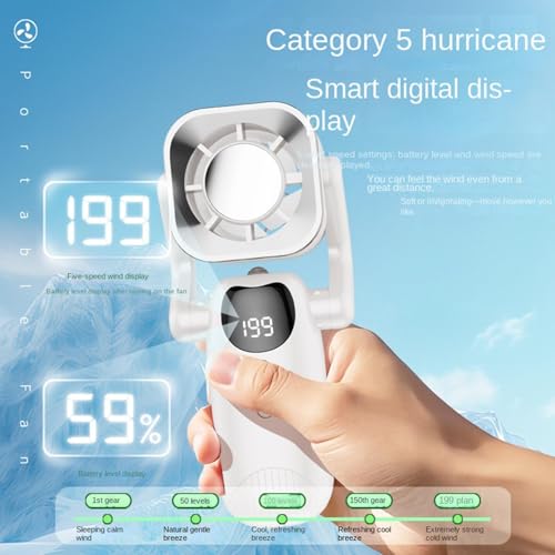 Ventilateur à main Genérico rechargeable avec vitesse réglable pour bureau et voyage - 6
