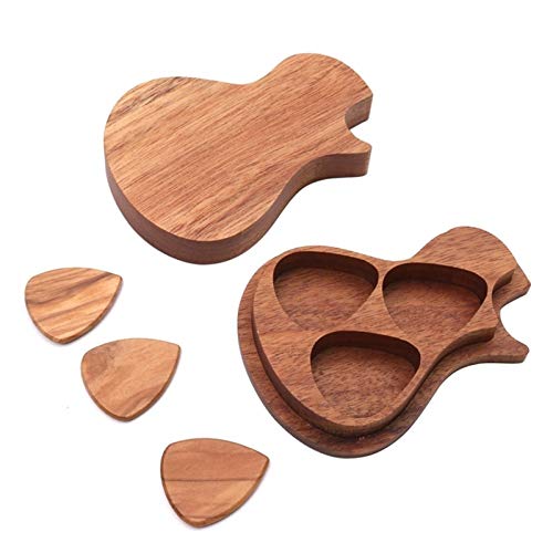 Ensemble de médiators en bois délicat avec étui de rangement pour médiators et 3 accessoires de guitare - Les Beatles, Paul McCartney, John Lennon, RIngo Starr, George Harrison Ensemble de médiators en bois délicat avec étui de rangement pour médiators et 3 accessoires de guitare