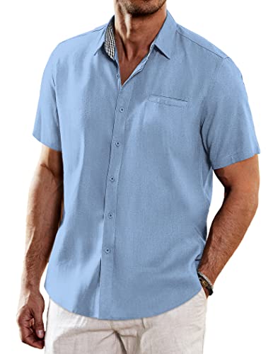 Amazon.com: COOFANDY Men's Summer Beach Shirts Short Sleeve Button