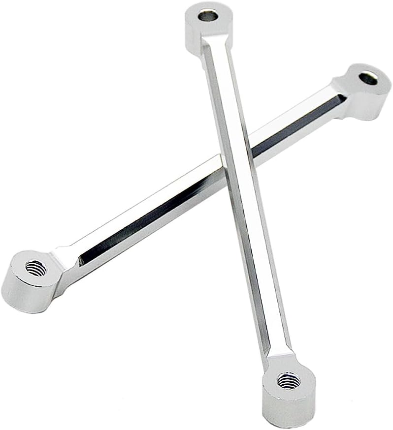 FLMLF CNC Rear Shock Tower Support Brace Kit for 1/5 HPI Baja RV King Motor 5B 5T 5SC (Silver)