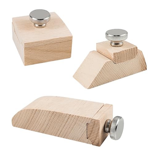 3 Piezas Tacos de Madera para Lijar, Madera de Haya Tacos de Madera para Lijar Incl Cuñas, Escuadras y Biseles, Tacos para Lijar a Mano, para Lijar y Dar Forma (3)