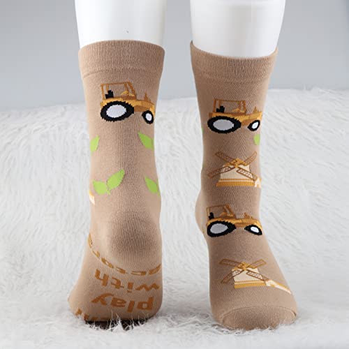 Image of MBMSO 2 Pairs Farming Socks I Still Play with Tractors Socks Funny Farmer Gift Farm Owner Gifts Tractor Lover Gift Socks