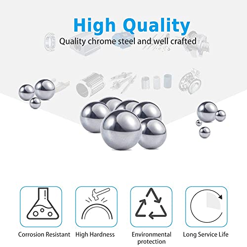 16mm Chrome Steel Bearing Balls G10 - 5Pcs Precision Bearing Balls Silver