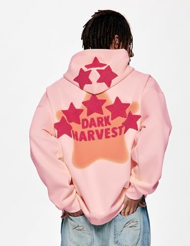 Vamtac Pink Star Hoodie Oversized Graphic Hoodies Unisex Y2K Long Sleeve Pocket Pullover Fall Hoodie 2025 Trendy Tops