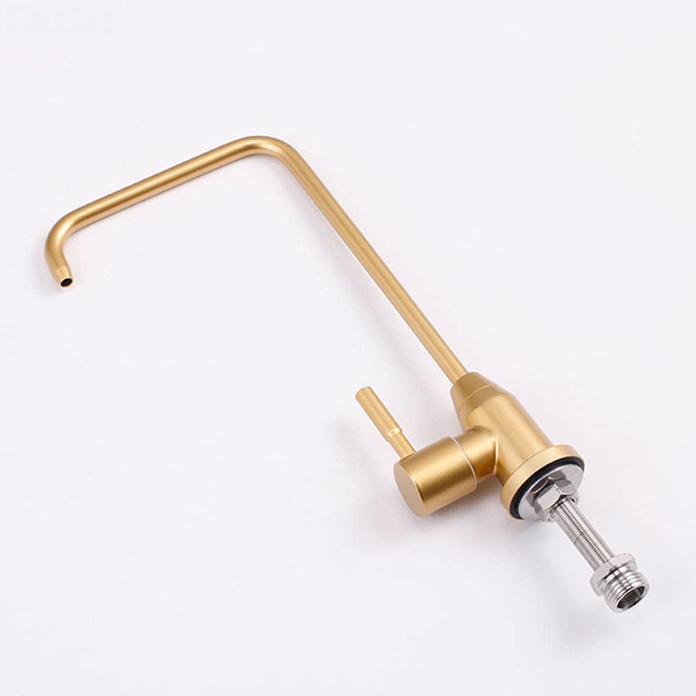 Grifo de Filtro de Agua, grifos de rotación de Bebidas Rectas de Acero Inoxidable Dorado para de filtrado de Agua-C