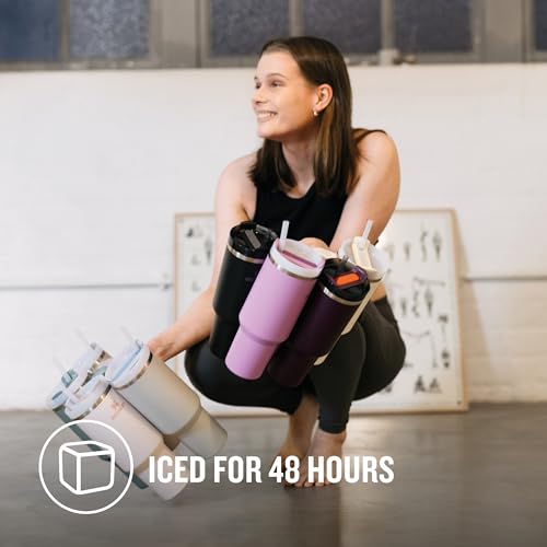 STANLEY 1913 Quencher H2.0 Flowstate Trinkflasche Mit Strohhalm 1.2L - Thermobecher Kühlt 11 Stunden - 48 Stunden Eisgekühlt - Spülmaschinenfest - flasche BPA Frei - Edelstahl Trinkbecher - Plum – Bild 3