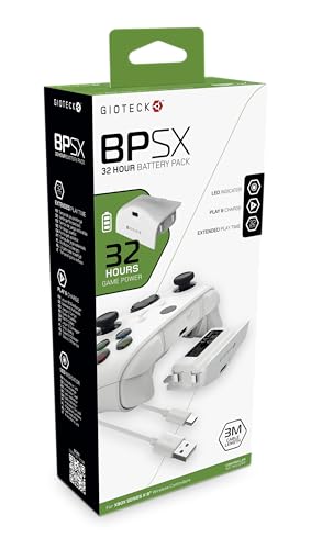 Gioteck   Bateria Pack   Bateria Mando Xbox Series X S, 12 Horas de duración de la batería, Indicador LED, Plug and Play, Cable de Carga de 3 Metros, para Xbox X S (Xbox Series X)