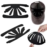 YUXIANLB 10Pcs Baseball Caps Inserts Shapers, White Plastic Card Hat Inner Support, Cap Fitter Inserts Felt Hat Sweat Liner, Universal Cap Inner Liner for Fitted Caps Ball Sports Caps (Black)
