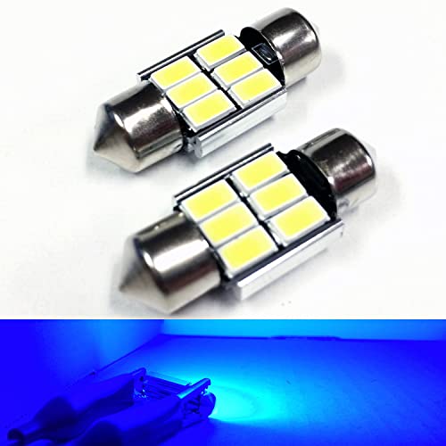 Socal-Led 2X 3022 31Mm Festoon Led Bulbs Canbus 6W High Power Bright Smd 5730 Interior Dome Light, Map Light, Blue #TOP9