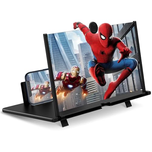 Ant Warrior Mobile Phone Screen Magnifier 16 Inch 3D HD Screen Magnifier for Smartphones, Foldable Against Blue Light, Screen Magnifier for All Smartphones for Watching Flm Videos (Black)