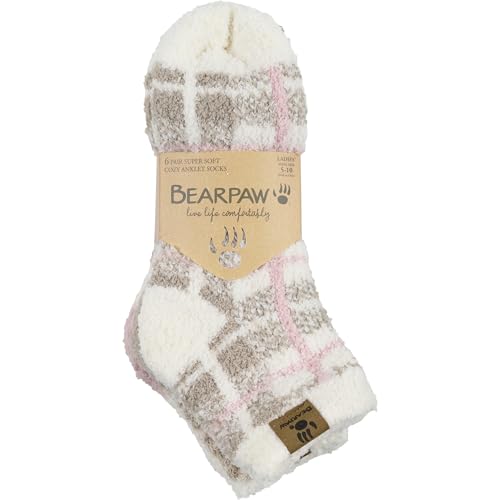 BEARPAW Ladies 6 Pair Pack Cozy Super Soft Warm Lounge Socks Multi Color Patterned Ankle and Low Cut Packs2