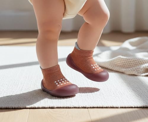 Image of Baby Sock Shoes Boys Girls First Walking Shoes Non-Slip Slippers Soft Sole Sneakers Toddler Infant Babygirl