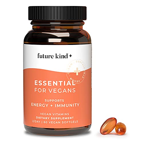 Vegan Multivitamin by Future Kind with Vitamin B12, Omega 3, and Vitamin D3, Vegan Omega 3 from Algal Oil for for Men and Women. Best for Immune, Brain, and Bone Health. 60 Softgels.