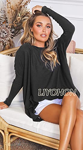 LIYOHON Oversized T Shirts for Women Tunic Tops to Wear with Leggings Long Sleeve Fall Sweaters Dressy Tops3