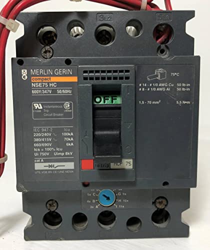 Merlin Gerin NSE75HC 75A Compact Circuit Breaker MCP 75 3P 600Y/347V NSE75 HC