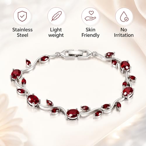 Image of Shining Diva Fashion Tulip Bracelet for Women, Floral Crystal, Anti Tarnish Jewellery Stylish Bracelet Gifts for Girls
