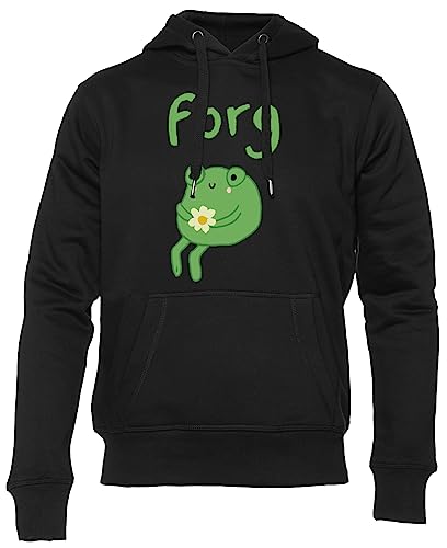 Sweat à capuche frog birthday cake meme unisexe noir en coton