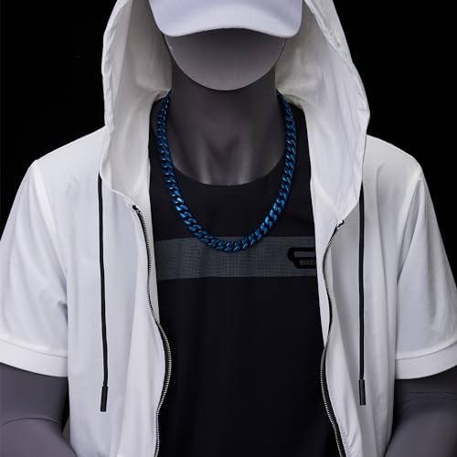 COOLSTEELANDBEYOND 12MM Large Curb Chain, Miami Cuban Chain Necklace for Mens, Hip Hop, Stainless Steel2