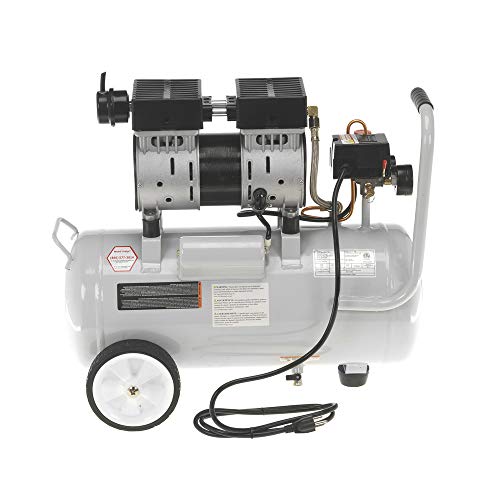Quipall 6-1-SIL 1 HP 6.3 Gallon Oil-Free Wheelbarrow Air Compressor