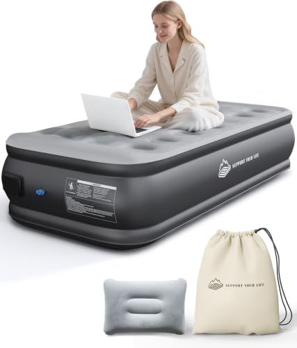 JUITOY Air Mattress with Built-in Pump, Inflatable Blow Up Bed...