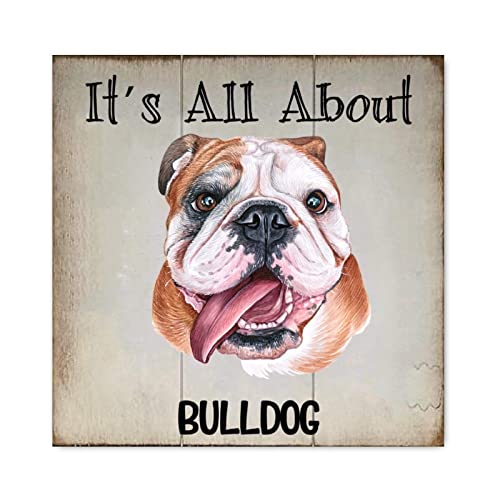 Panneau en bois Bulldog pour décorer le salon et la chambre à coucher cosy