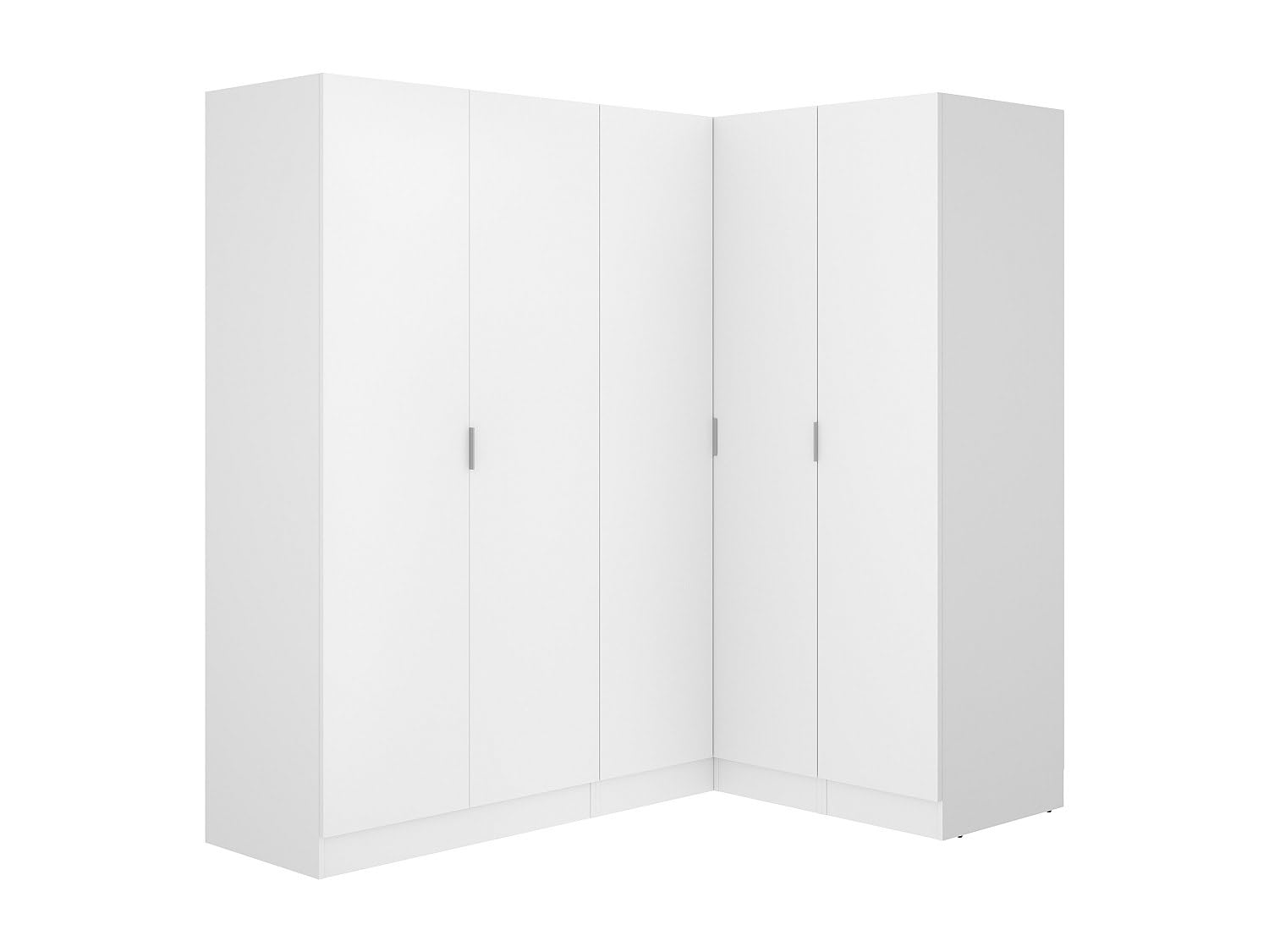 Vente-unique - Armadio angolare 5 ante L173 cm Bianco - LISTOWEL