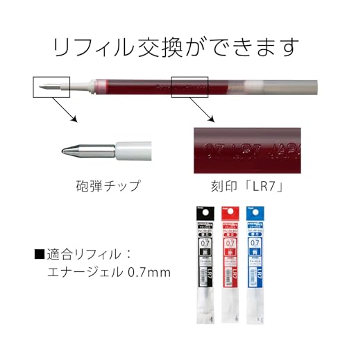 Pentel BL77-B Bolígrafo EnerGel Tinta Roja 10 Piezas miniatura 7