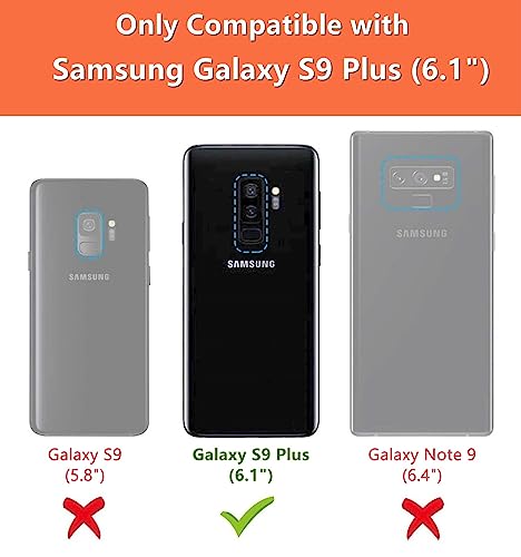 iCoverCase for Samsung Galaxy S9 Plus Wallet Case with Card Holder for Women, Crossbody Lanyard Strap Kickstand PU Leather Case with Zipper Pocket Credit Card Slots Cover (Purple)