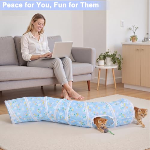 Image of Glittme S-Shape Cat Tunnel, Foldable Cat Tunnels for Indoor Cats