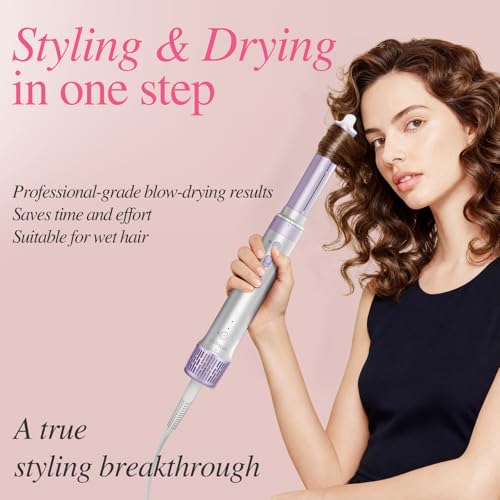 Entalva 5 in 1 Hot Air Styler- Blowout Brush Hair Dryer Set for Salon Blowouts, Smooth Curls, Volumizing and Straightening, Professional Hair Styler Set, Anti-Frizz, Compact Design with Travel Bag - view 1
