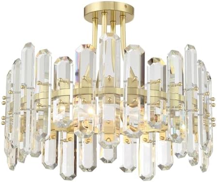 Crystorama Bolton 4 Light Aged Brass Semi Flush Mount