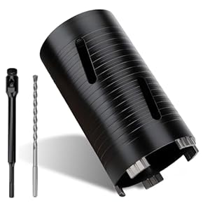 MOXPIFY 107mm x 170mm Long Diamond Core Drill Bit Set with 240mm SDS Plus Shank. To Be Used In Concrete Masonry Brick Block Stone Granite.