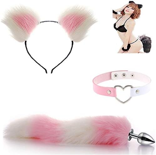3PCS/Set Heart Leather Collar Neck B-ütt an-âl Pl-ùg T-ö-ys & Cut...