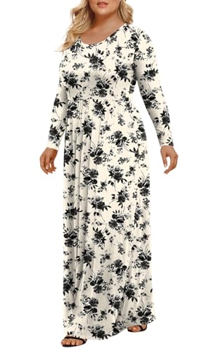 Image of LONGYUAN Women's Plus Size Maxi Dresses for Curvy Women Casual Long Dress XL-6XL