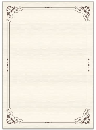 80 Recycling Blatt altmodisches Briefpapier/Vintage Design Papier DIN A4 Recycling. Ideal für Vintage-Einladungen und Briefe