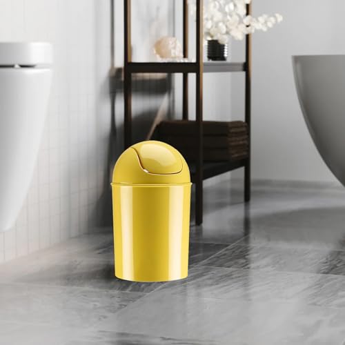 Image of Umbra Mini Waste Can, 1-1 /2 Gallon with Swing Lid (Yellow)