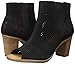 TOMS Women's Majorca Peep Toe Boot, Black Diamond Perforated Suede Mix, 11 Medium US