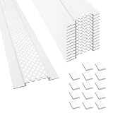 SMUVSMU 14 Pcs 72' Long Continuous Soffit Vent,1-3/4' Wide,15 Pcs Connector Clips Durable PVC for Attic Roof...