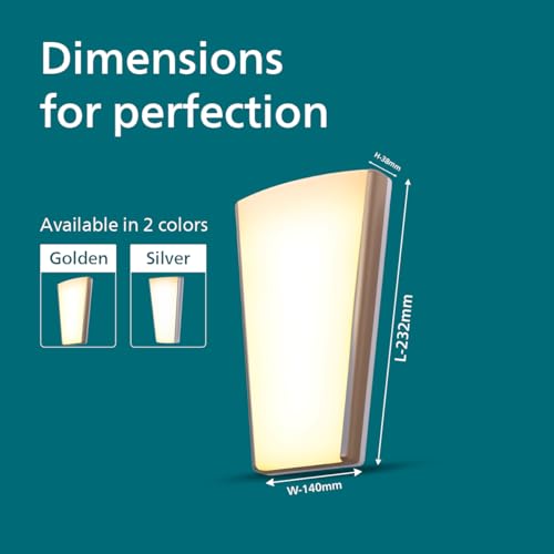 Image of PHILIPS 12W 3 Colours in 1 Decorative Wall Light | Neos Gold Scene Switch Wall Light for Decoration | Colour : Tunable White, Pack of 4