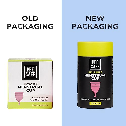 PEESAFE Menstrual Cups Medium | Size A | 18 Years & Above (Have Not Given Birth Vaginally) | Period Cup | Menstrual Cup | 100% Medical Grade Silicone | Travel Pouch Included | Leakage Proof