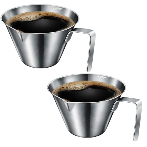 2 Stück Espresso Messbecher, Espresso Kännchen, Leicht Zu Reinigen Espresso Gläser Geeignet für Familie Espresso Herstellung