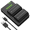 Neewer LP-E6 LP-E6N Kamera Ersatzakku für Canon, 2-Pack 2000mAh Batterie Ladegerät Set für EOS 7D Mark II/5D Mark IV/5D Mark III/70D/5DS/5DS R/5D Mark II/6D/7D/80D/60D usw. (Schwarz)