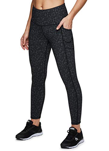 RBX Active Women's Workout Running Yoga Squat Proof High Waist Cheetah Leopard Print 7/8 Legging with Pockets 7/8 New Dark Green Leopard XS