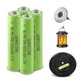 GENYESTAR Ni-MH Rechargeable AAA Batteries, Triple A 600mAh 1.2V Pre-Charged Solar Light Battery for Solar Outdoor Garden Landscaping Lights Lantern Household Devices, 4 Pack,