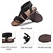 Veittes Women's Flat Slide Sandals - Fashionable Elastic Ankle Strap Comfortable Flat Summer Sandals.(2407005,BK/MF,6)