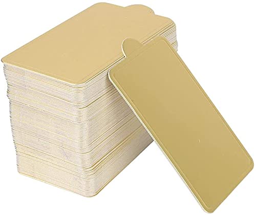 BIG BOX 100 Pastry Board Rectangle Mini Cake Base Boards, Gold Mousse Cake Cardboard Set, Ideal for Dessert Buffet, Wedding, Parties, Catering Supplies